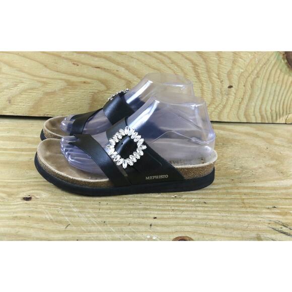 Mephisto Womens Sandals 38 Hambre Jewel Buckle Slides Slip On Shoes - Picture 1 of 7